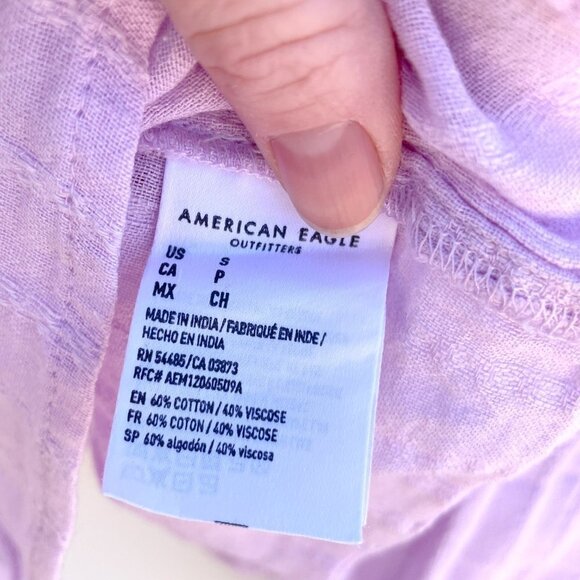 AEO Peplum Boho Balloon Sleeve Wrap Tie Waist boho chic Blouse - Picture 8 of 11